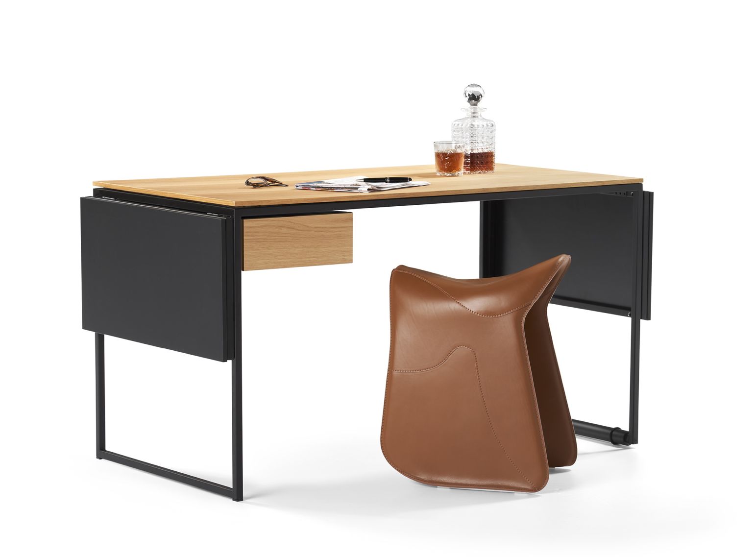 Macis desk with drawer, extensions and pin board Oak Opinion Ciatti