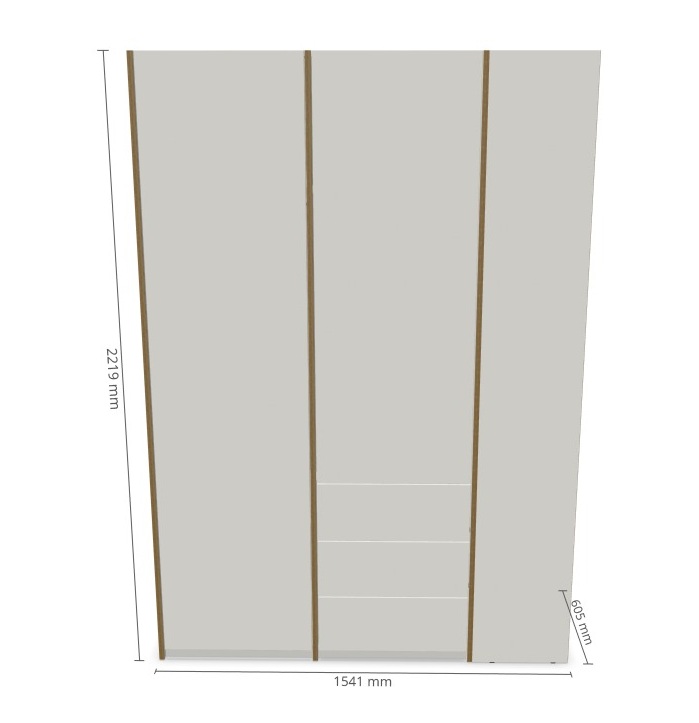 MODULAR PLUS wardrobe combination with add-on shelf on the right and 3 drawers Müller Möbelwerkstätten