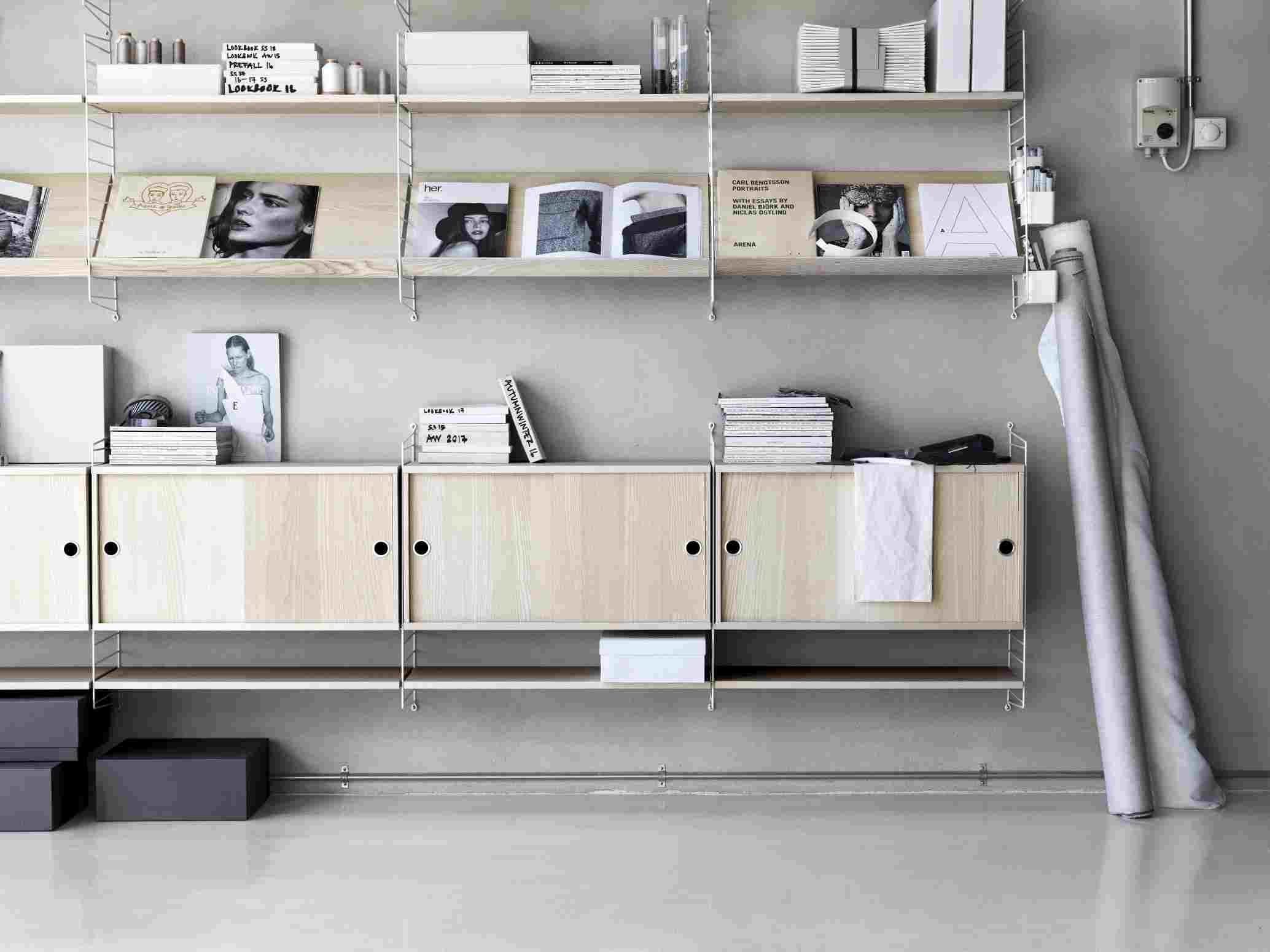 String  Living room wall shelving system E String Furniture