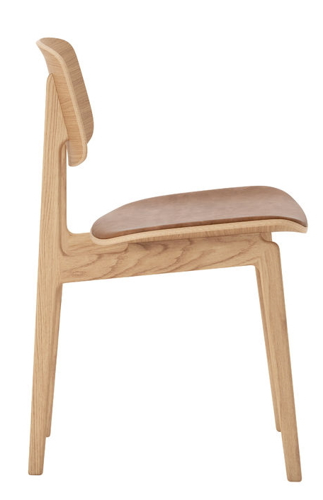 NY11 New York Dining Chair Upholstered Norr11 Natural oak Dunes Leather Camel