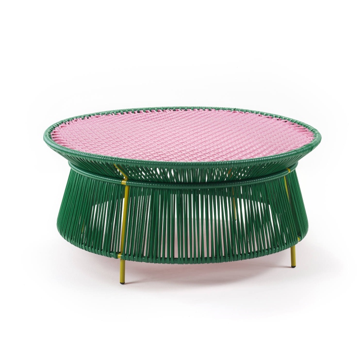 Caribe Low Side Table low outdoor ames Emerald green / bubblegum pink / curry yellow