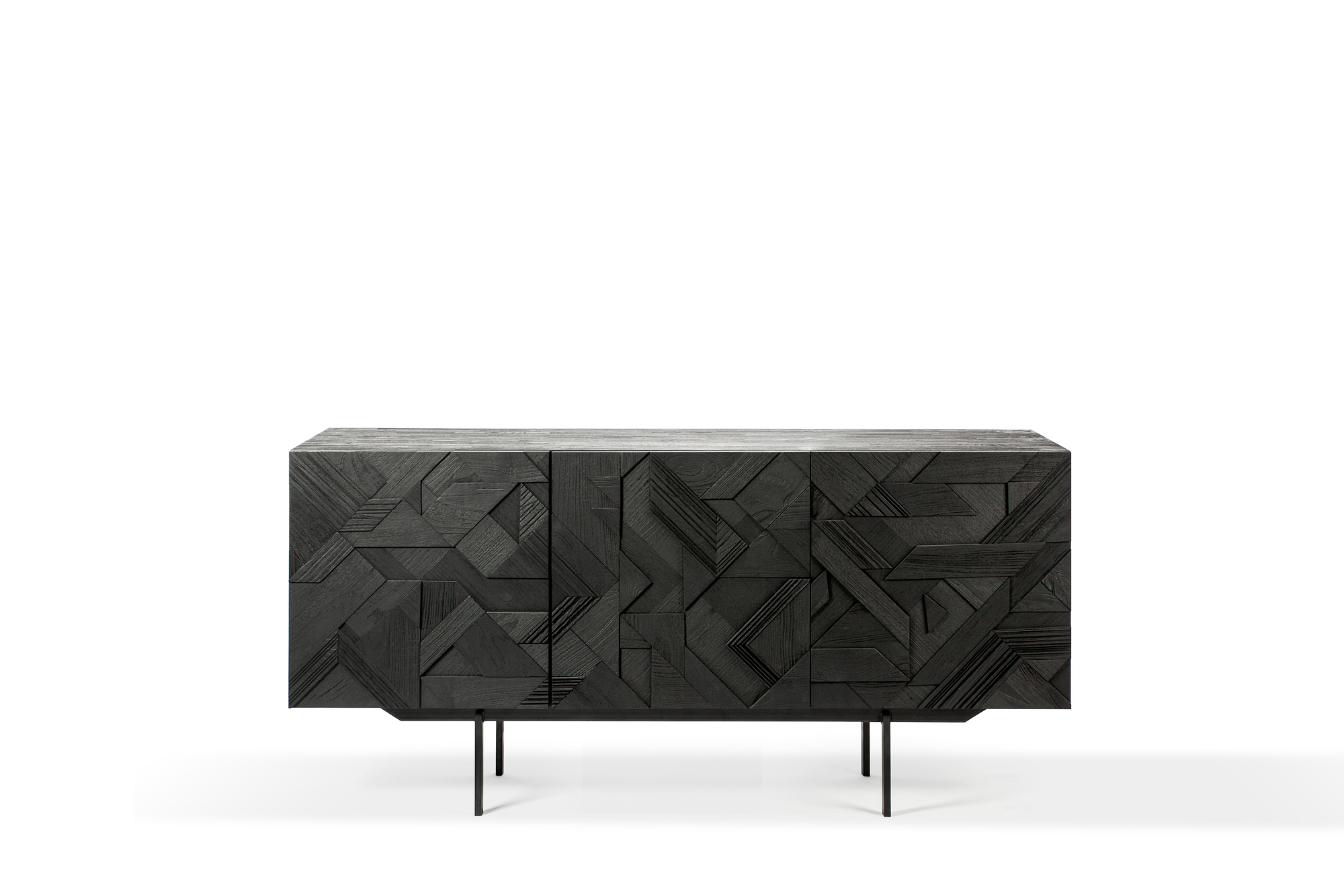 Graphic sideboard 3 doors teak black Ethnicraft