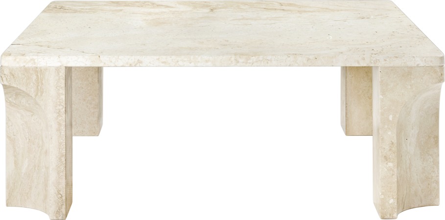 Doric Coffee Table Square White Travertine Gubi