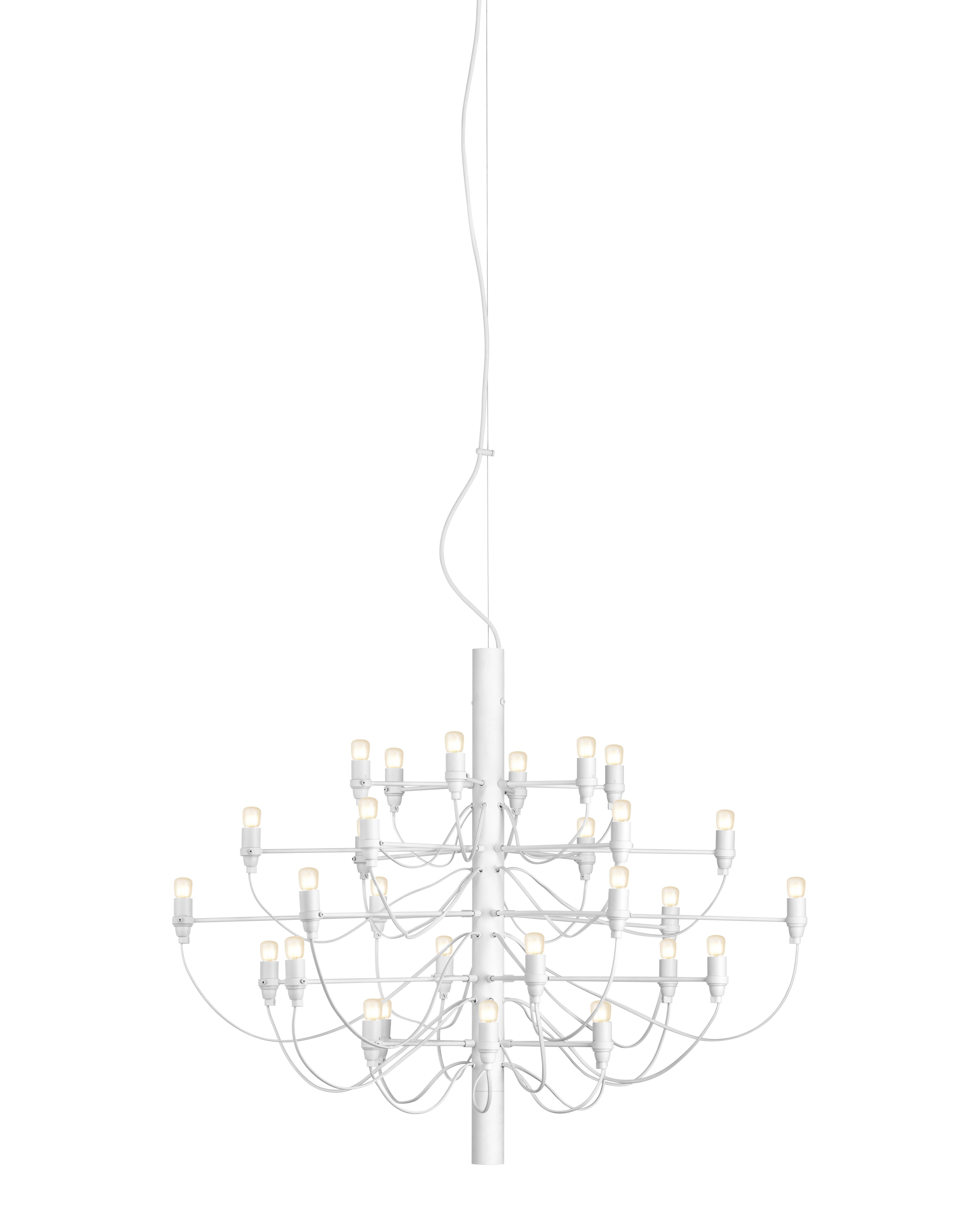 2097/30 LED Chandelier White with Frosted Bulbs Flos