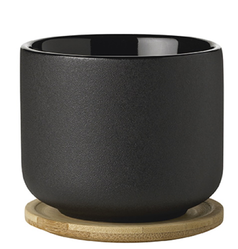 Theo Tea Mug with Coaster Black Stelton SINGLE PIECES