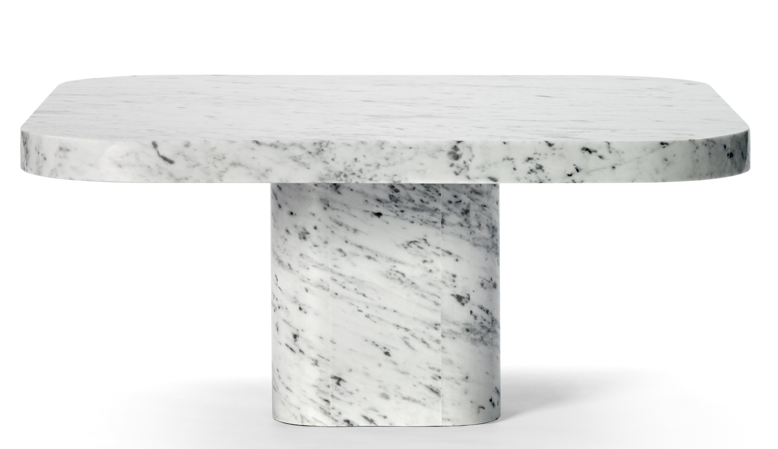 Bow Coffee Table von ClassiCon: Moderner Couchtisch aus weißem Marmor mit abgerundeten Ecken.