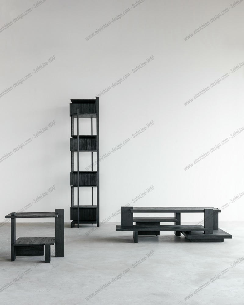 Teak Abstract Coffee table Black Ethnicraft