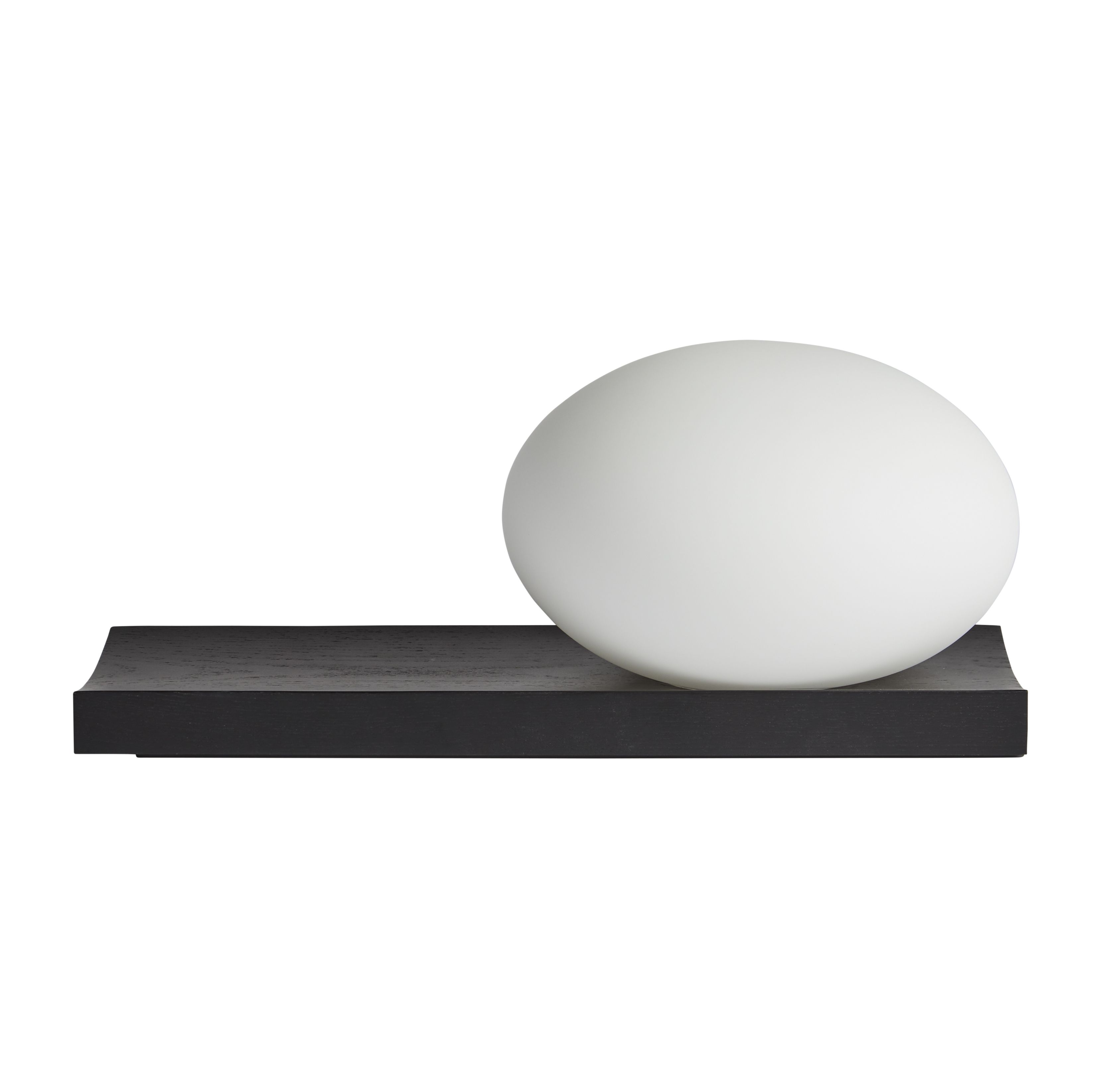 Dew Table and Wall Lamp Ash Black Lacquered Woud