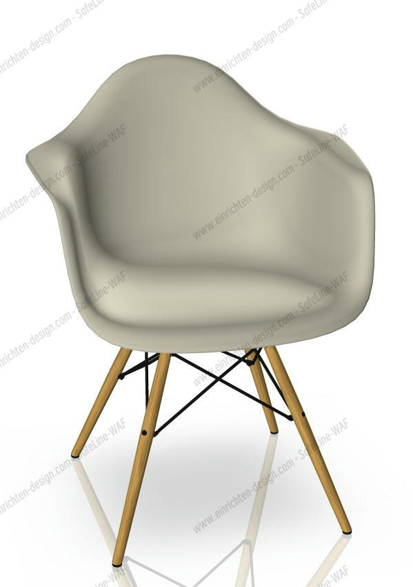 Eames Plastic Arm Chair DAW Chair Vitra Maple yellowish - Pebble