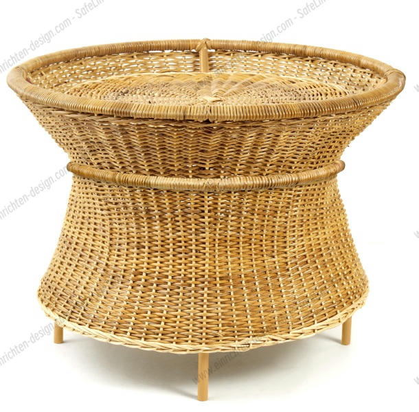 Caribe Natural Basket Table Outdoor ames Raw natural material / Yellow