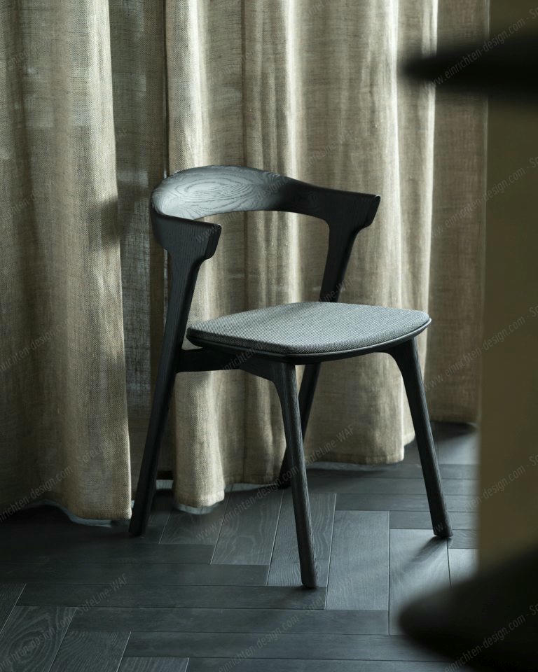 Bok chair brown oak / black fabric Ethnicraft 