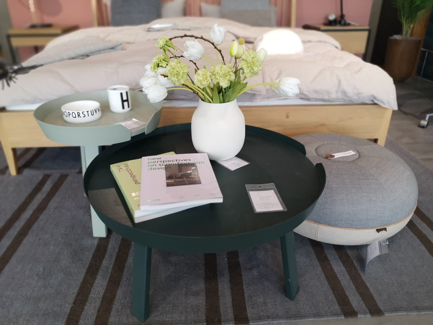 Around Coffee Table Small Side DUSTY GREEN Table Muuto EXHIBITION