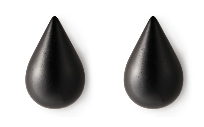 Dropit Hooks 2er Pack coat rack hook BLACK / LARGE Normann Copenhagen SINGLE PIECES