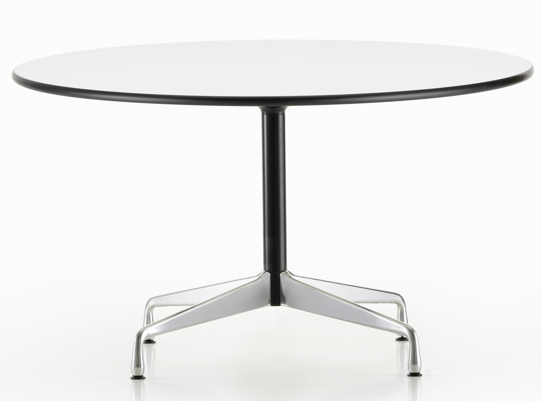 Eames Segmented Table Dining Round Dining Table HPL WHITE / POLISHED EXTENDED / BASIC DARK VITRA MÄNGELEXEMPLAR STANDING TUBE