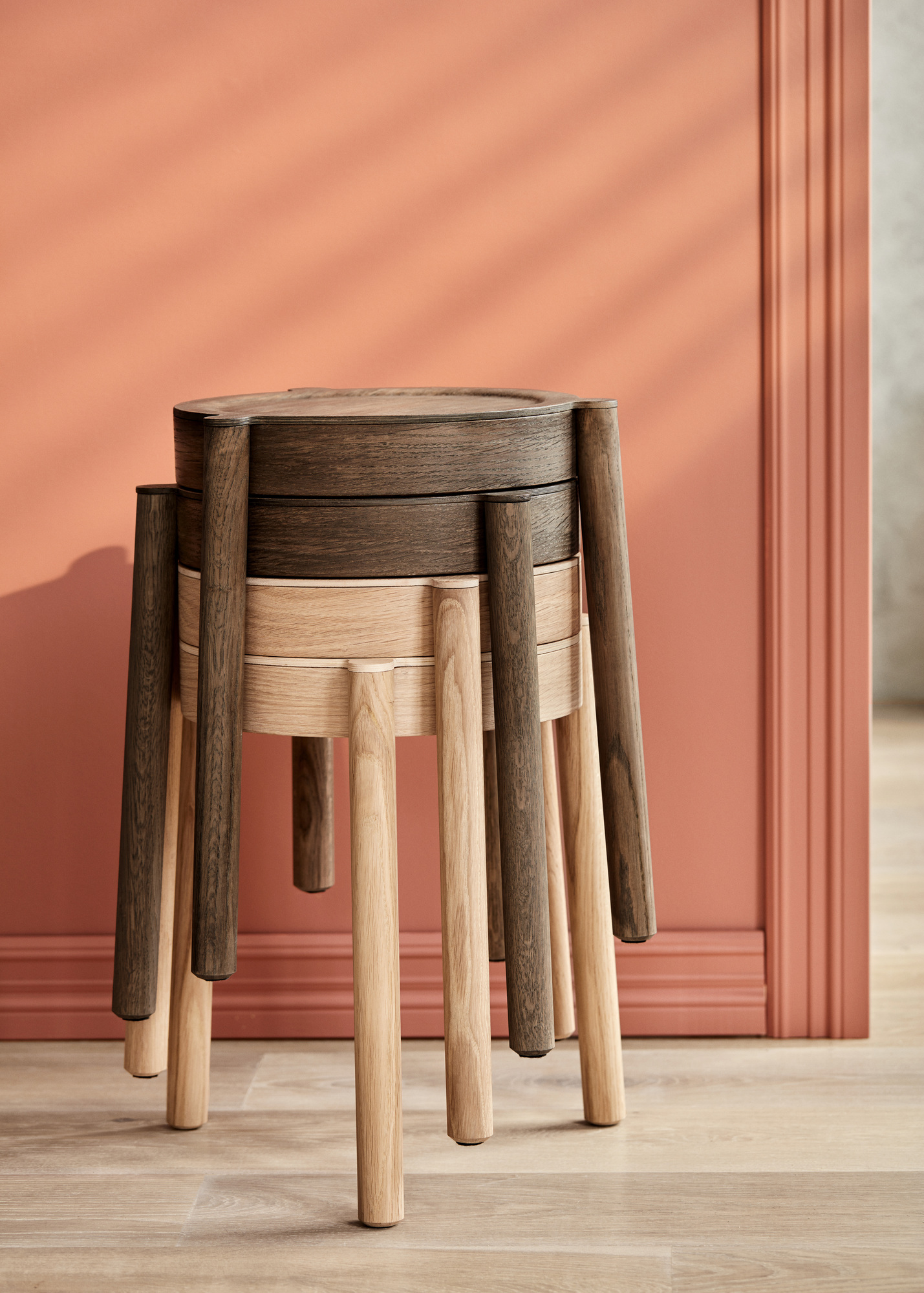 Pal Stackable Stool Oak Smoked Northern