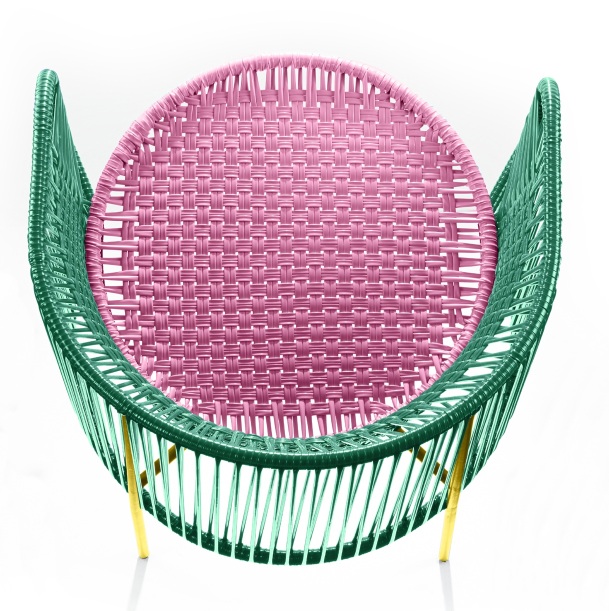 Caribe Dining Chair Outdoor ames Emerald green / bubblegum pink / curry yellow
