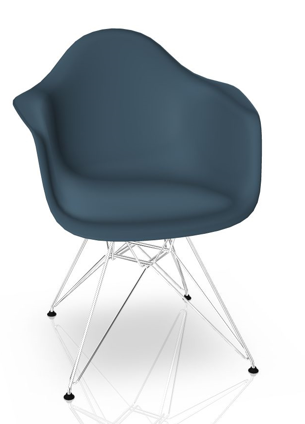 Vitra Eames Plastic Arm Chair DAR Chair Vitra Chrome Plated - Sea Blue