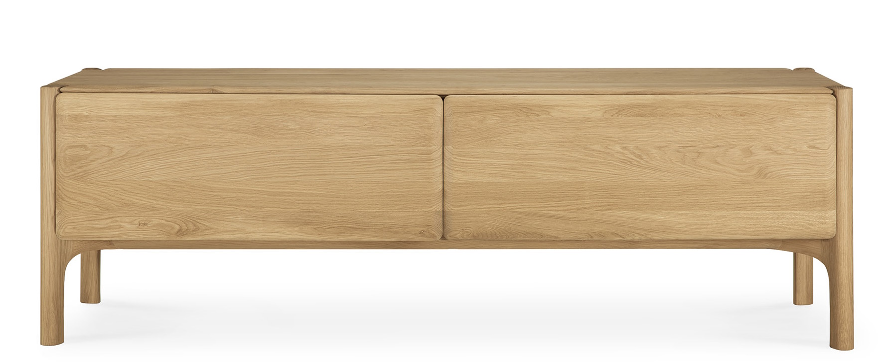 Ethnicraft PI TV Cupboard: Anrichte aus massivem Eichenholz mit zwei Türen und schlichtem Design.