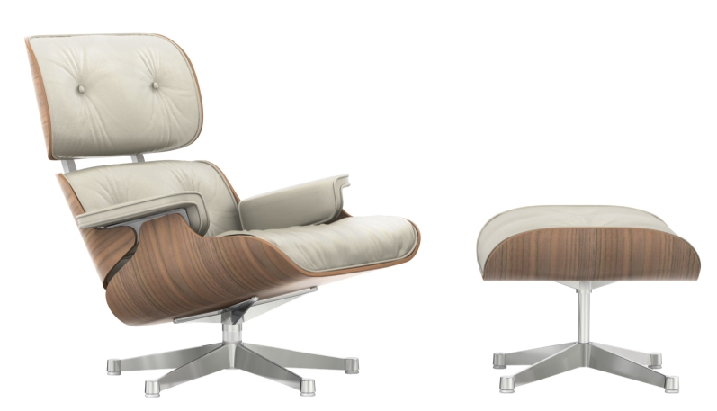 Eames Lounge Chair & Ottoman Armchair Leather Premium F / Leather Natural Vitra