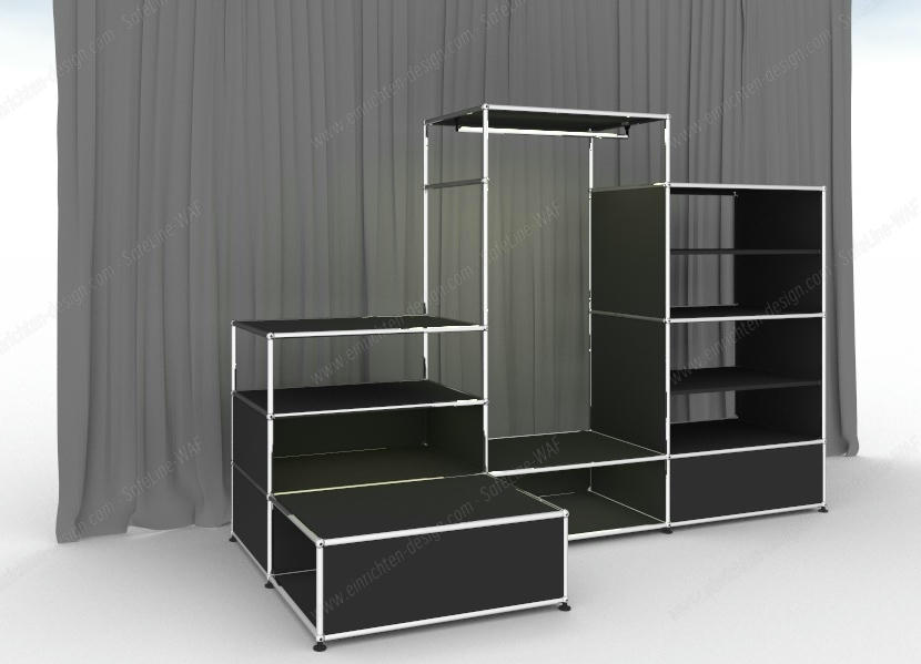 E Wardrobe illuminated anthracite gray USM Haller