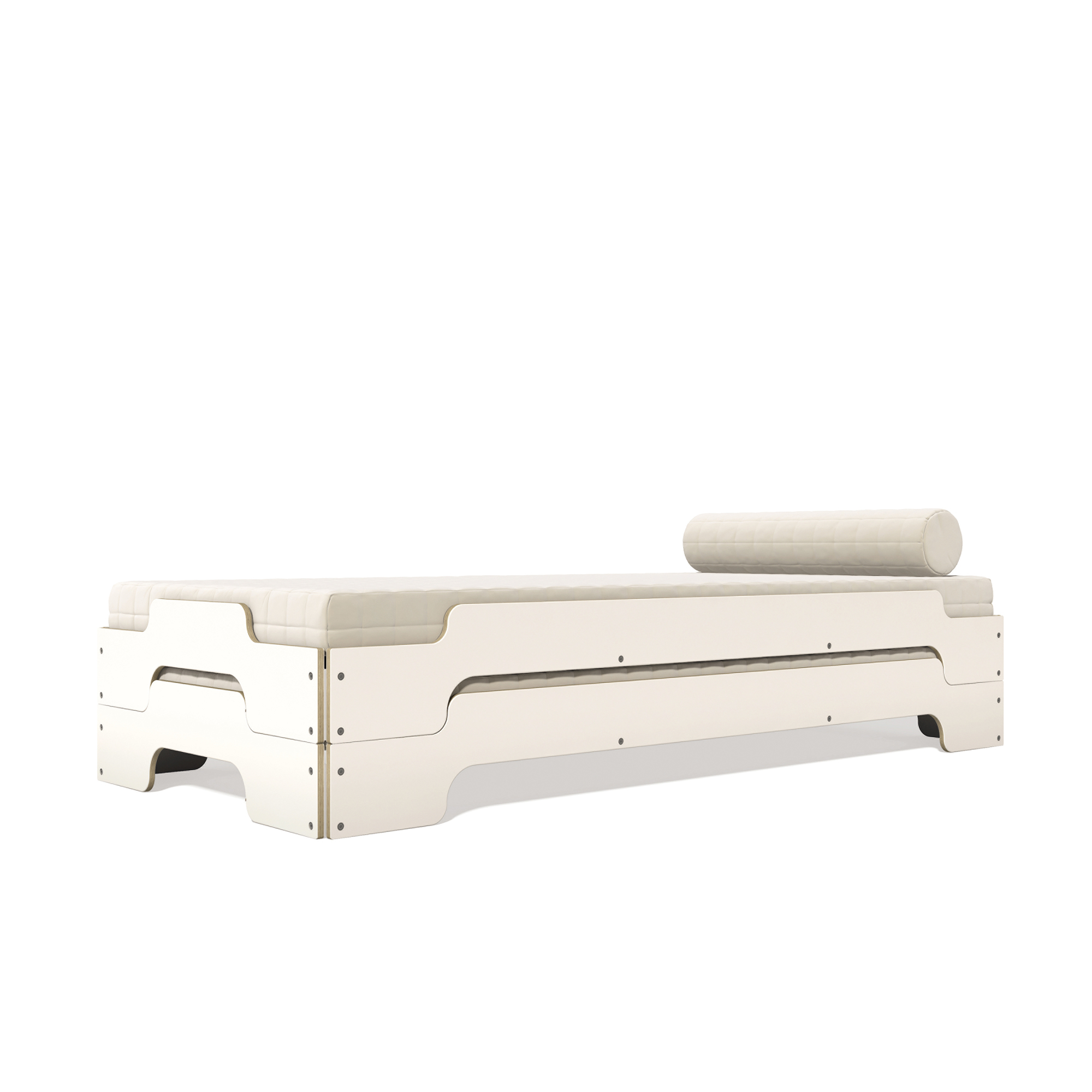 Stacking Bed CPL White Classical height Müller Möbelwerkstätten