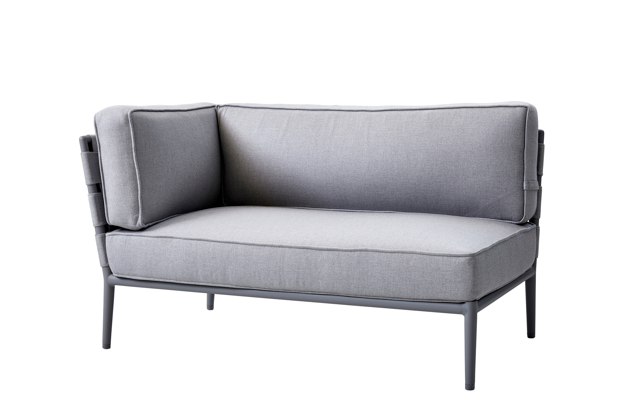 Conic AirTouch Outdoor 2-seater modular sofa right light grey Cane-Line