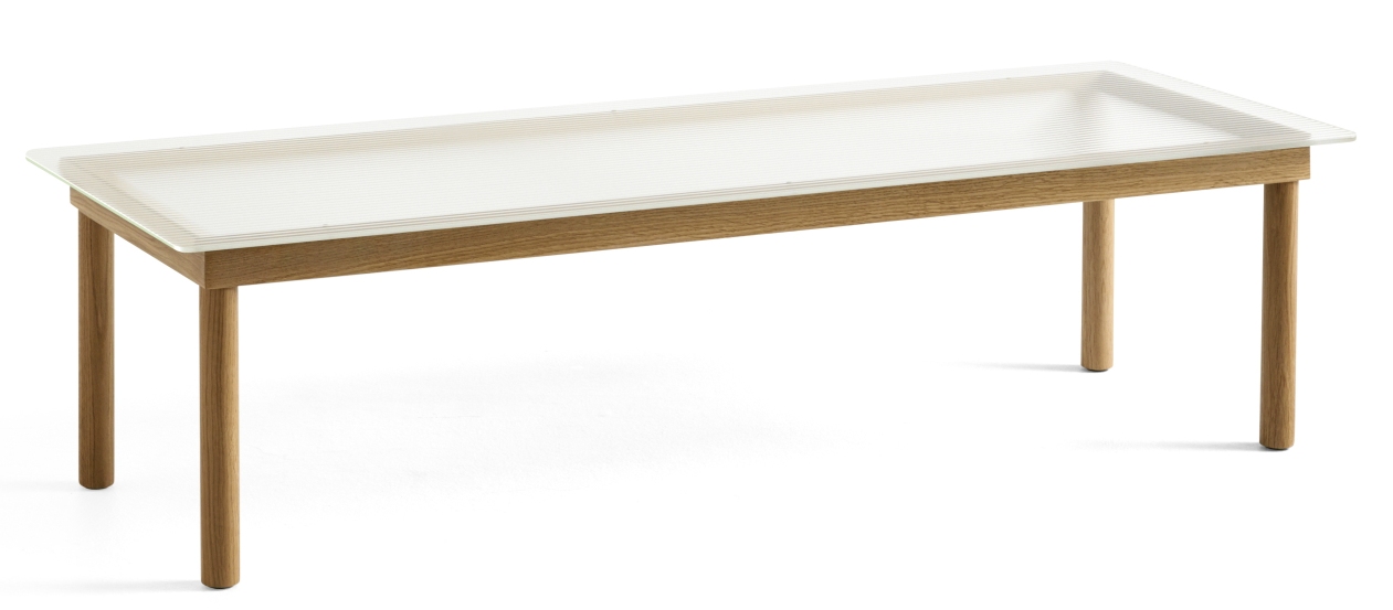 Kofi Coffee Table 140x50 cm Hay Solid oak - fluted clear glass
