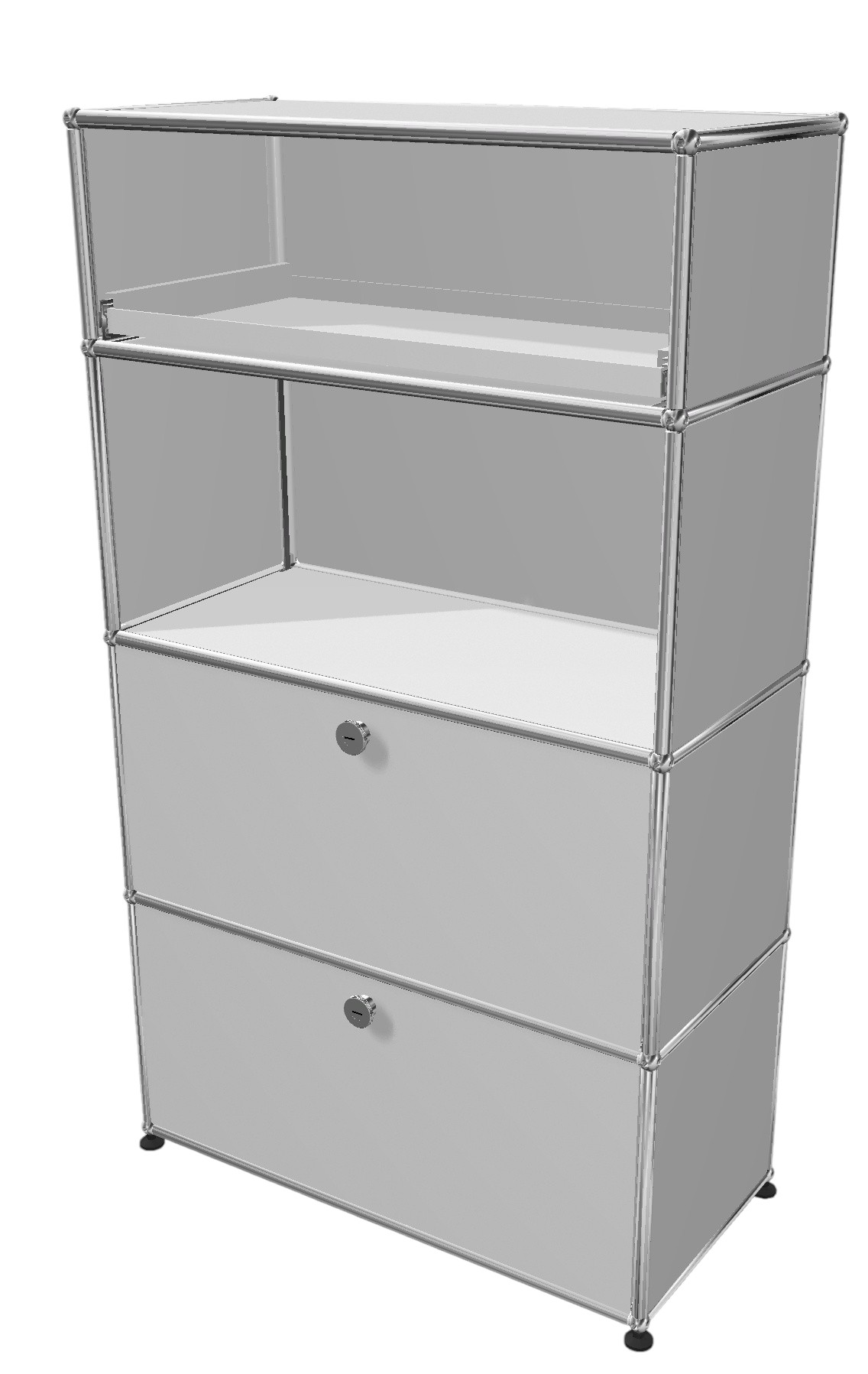 USM Haller highboard 2 pull-out doors / 1 slide-in door / 1 pull-out shelf Pure white EXHIBITION PIECE / USED FURNITURE 