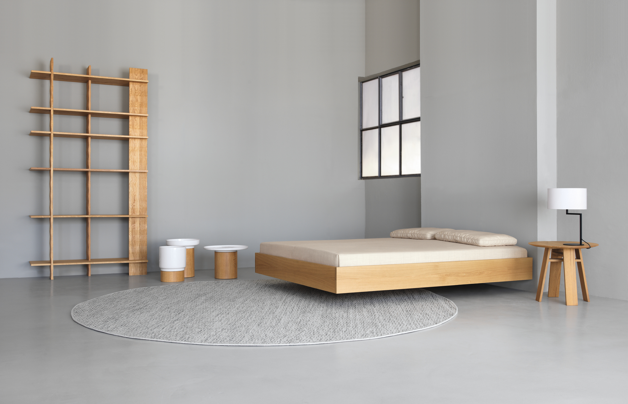 Simple 160 wooden bed oak Zeitraum