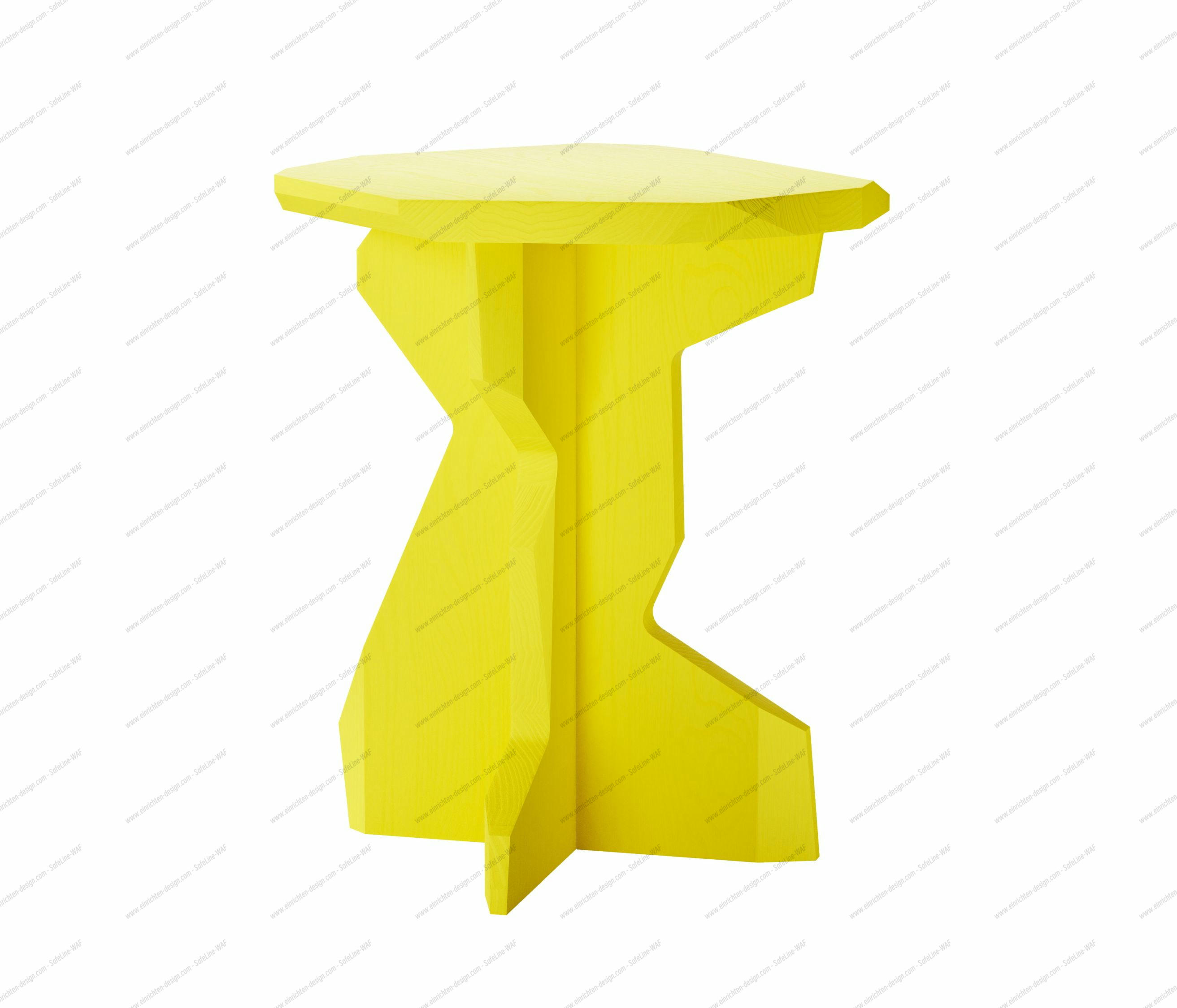FELS Stool Ash Sulphur Yellow Out FELS Hocker aus Esche in Schwefelgelb, moderner Design Hocker für Wohnzimmer und Outdoor.