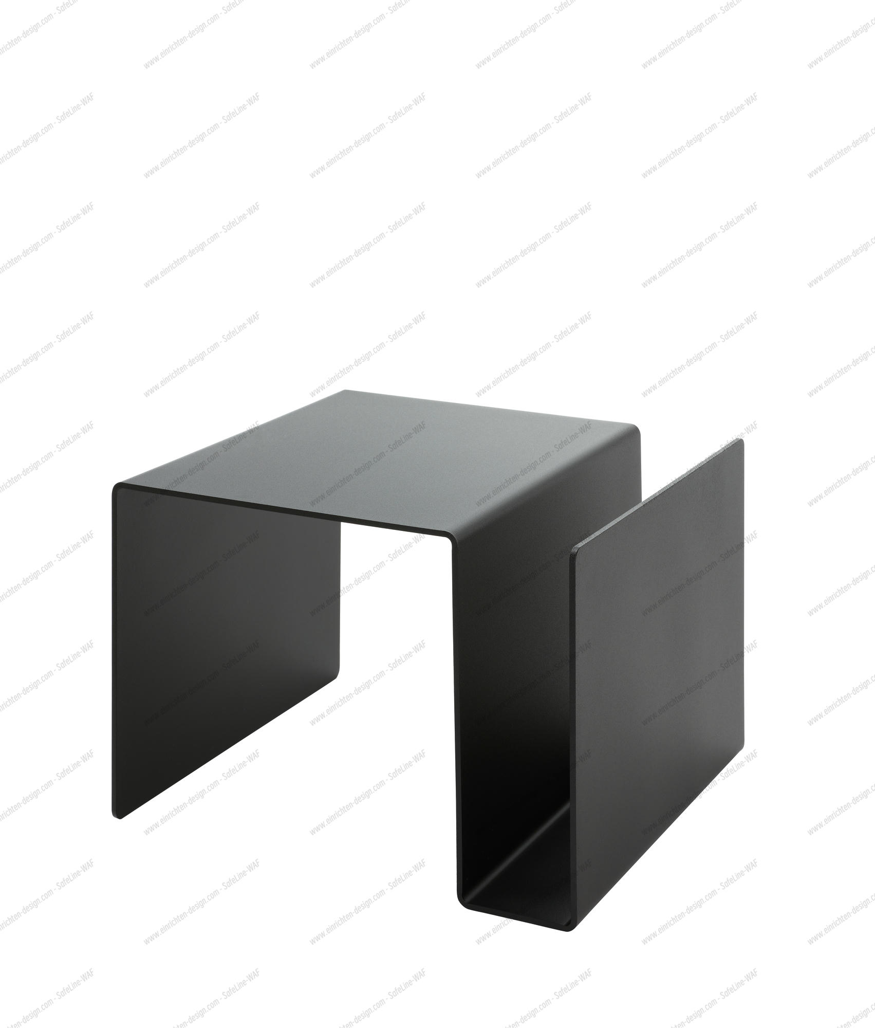 Schwarzer Huk Beistelltisch von Müller Möbelwerkstätten, multifunktional mit Magazinablage, modernes Möbeldesign.