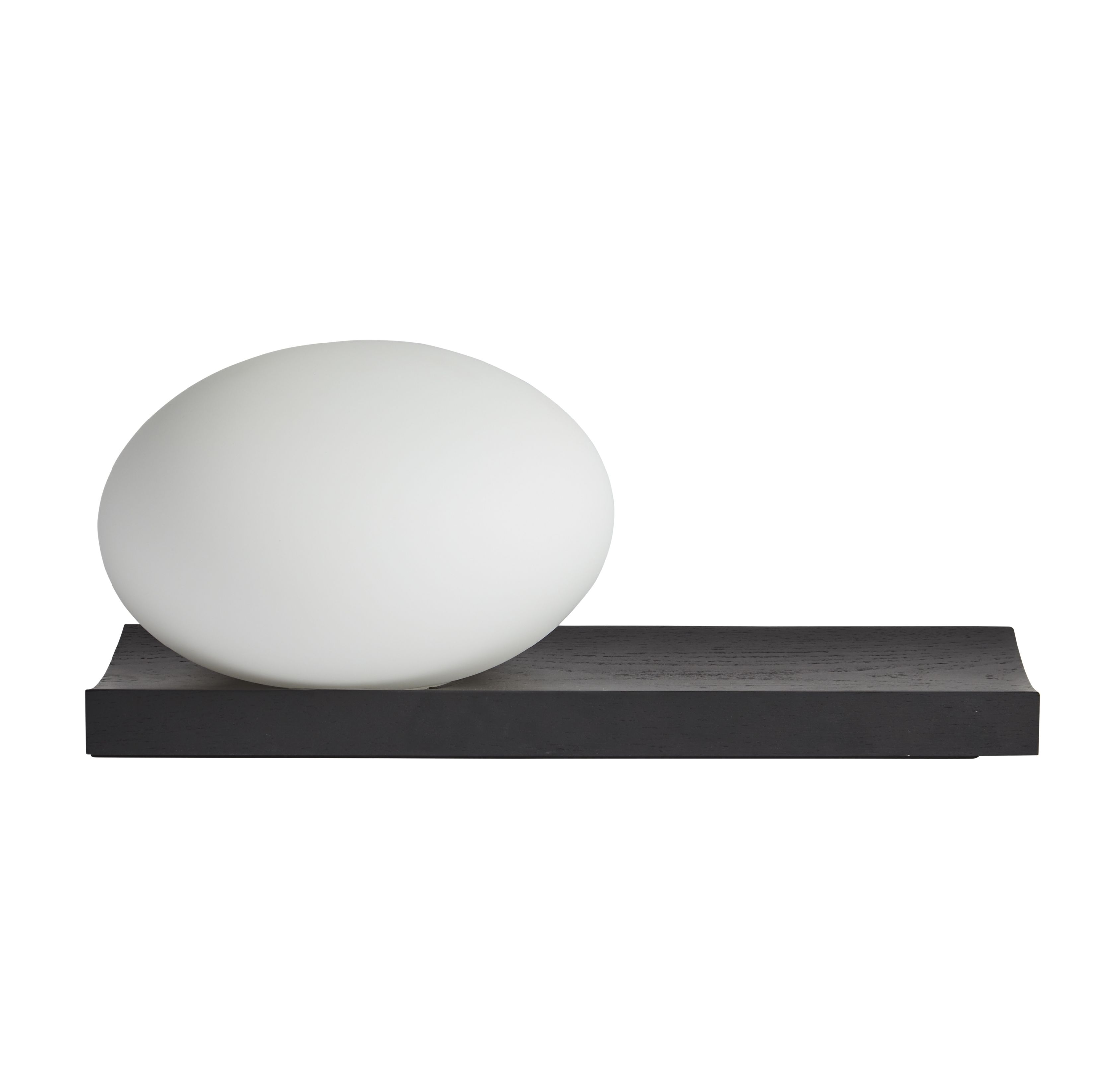 Dew Table and Wall Lamp Ash Black Lacquered Woud