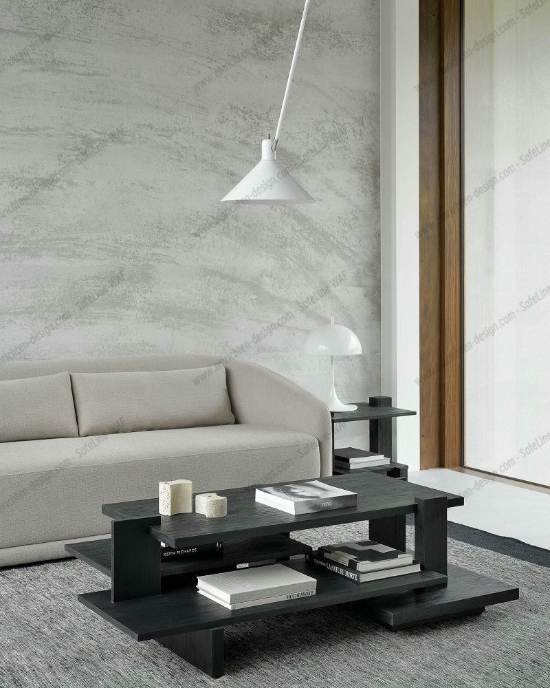 Teak Abstract Coffee table Black Ethnicraft