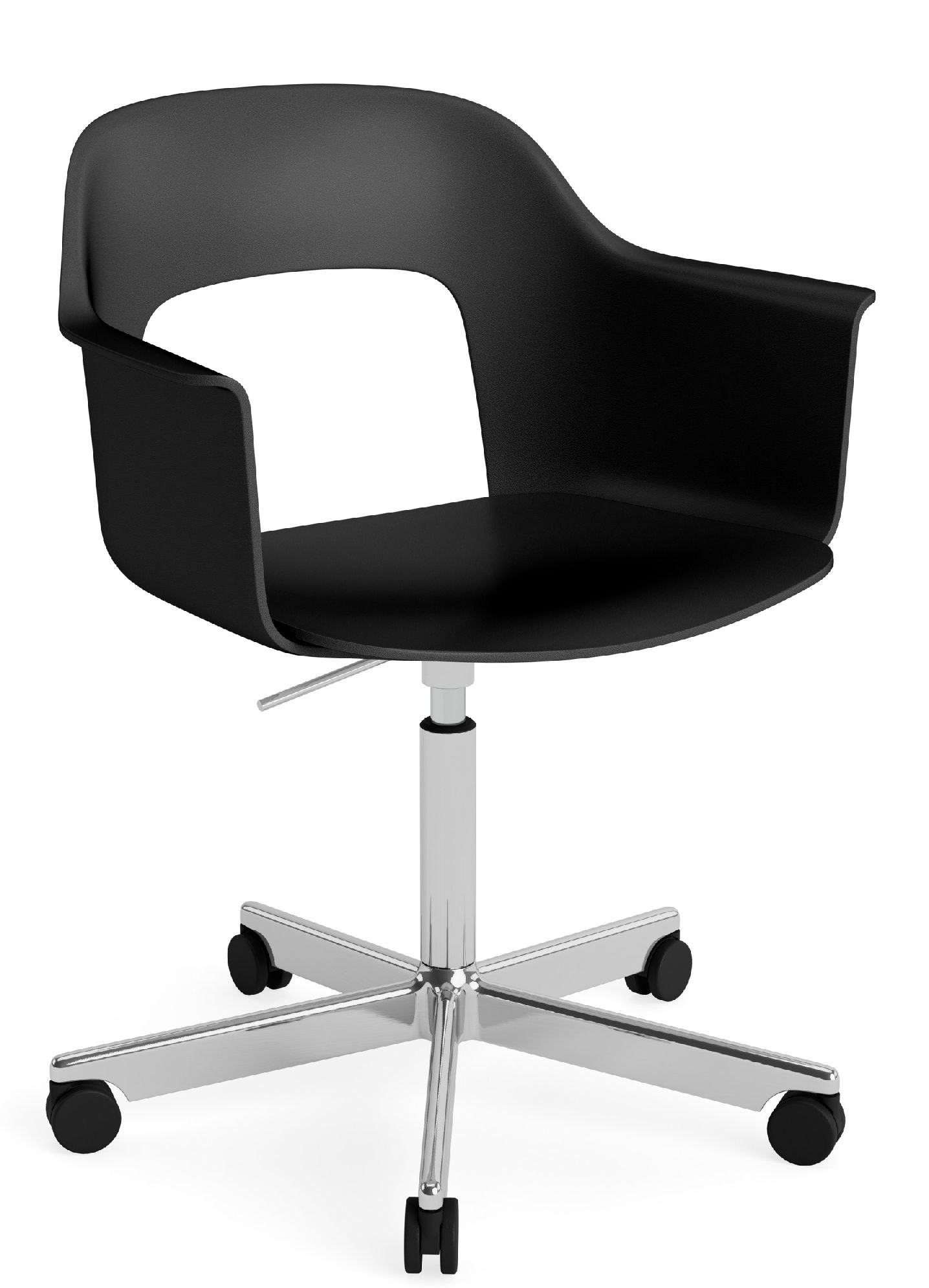 Layout Armchair 241 Armchair 5-star base swivel mechanism with gas spring Hay 