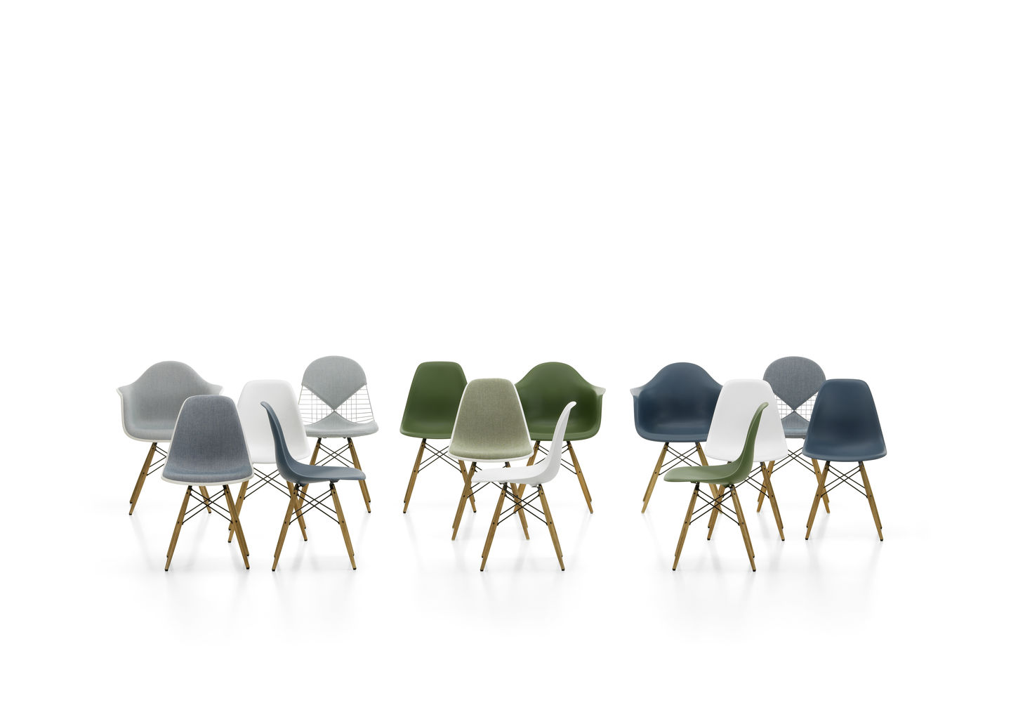 DKW-2 Wire Chair Chair with Seat and Back Upholstery Vitra
