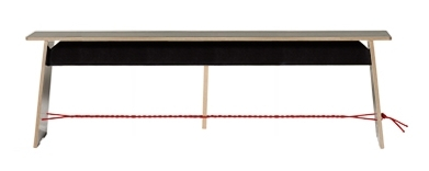 Langer Max bench 140 cm black rope red Nils Holger Moormann