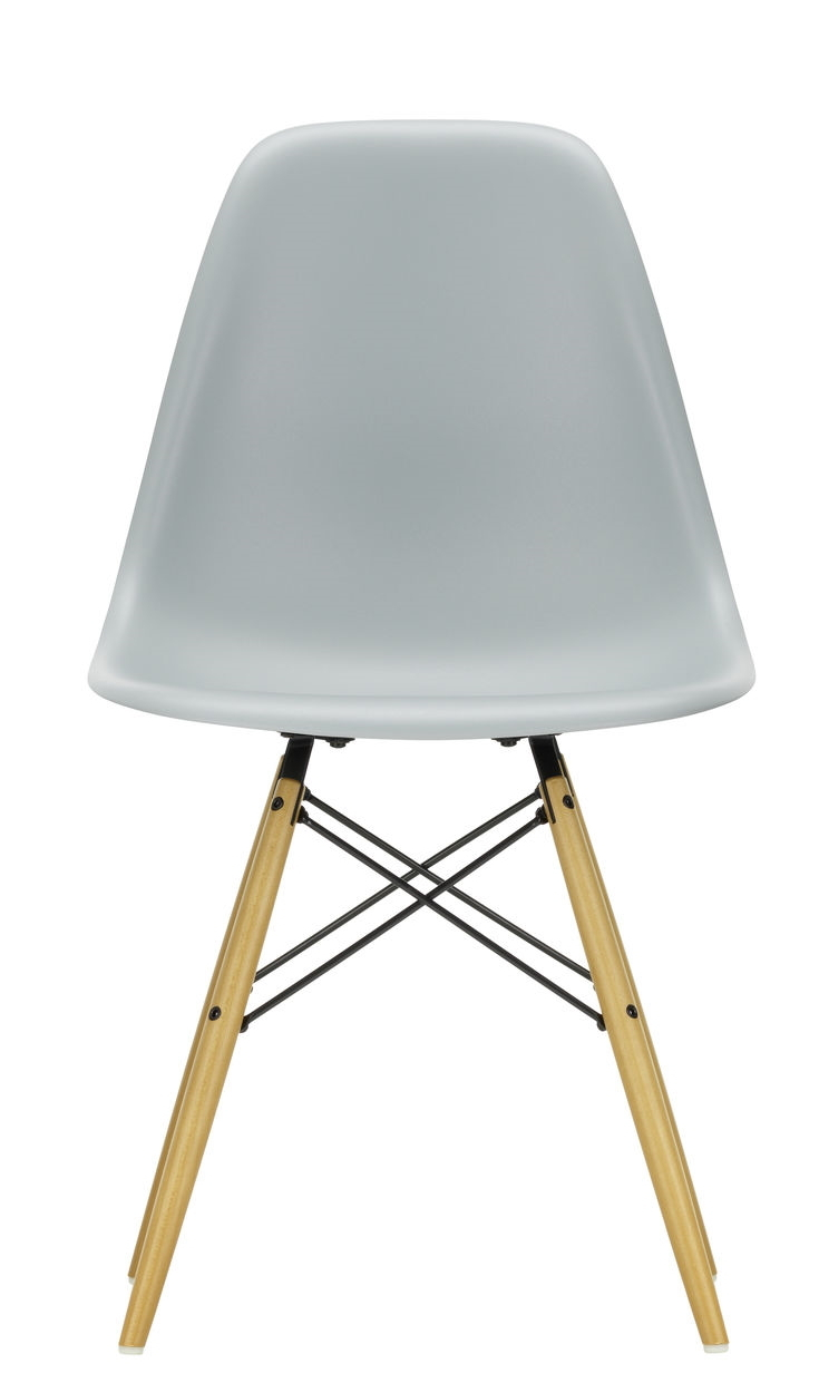 Eames Plastic Side Chair DSW Chair Vitra Maple yellowish-Light grey