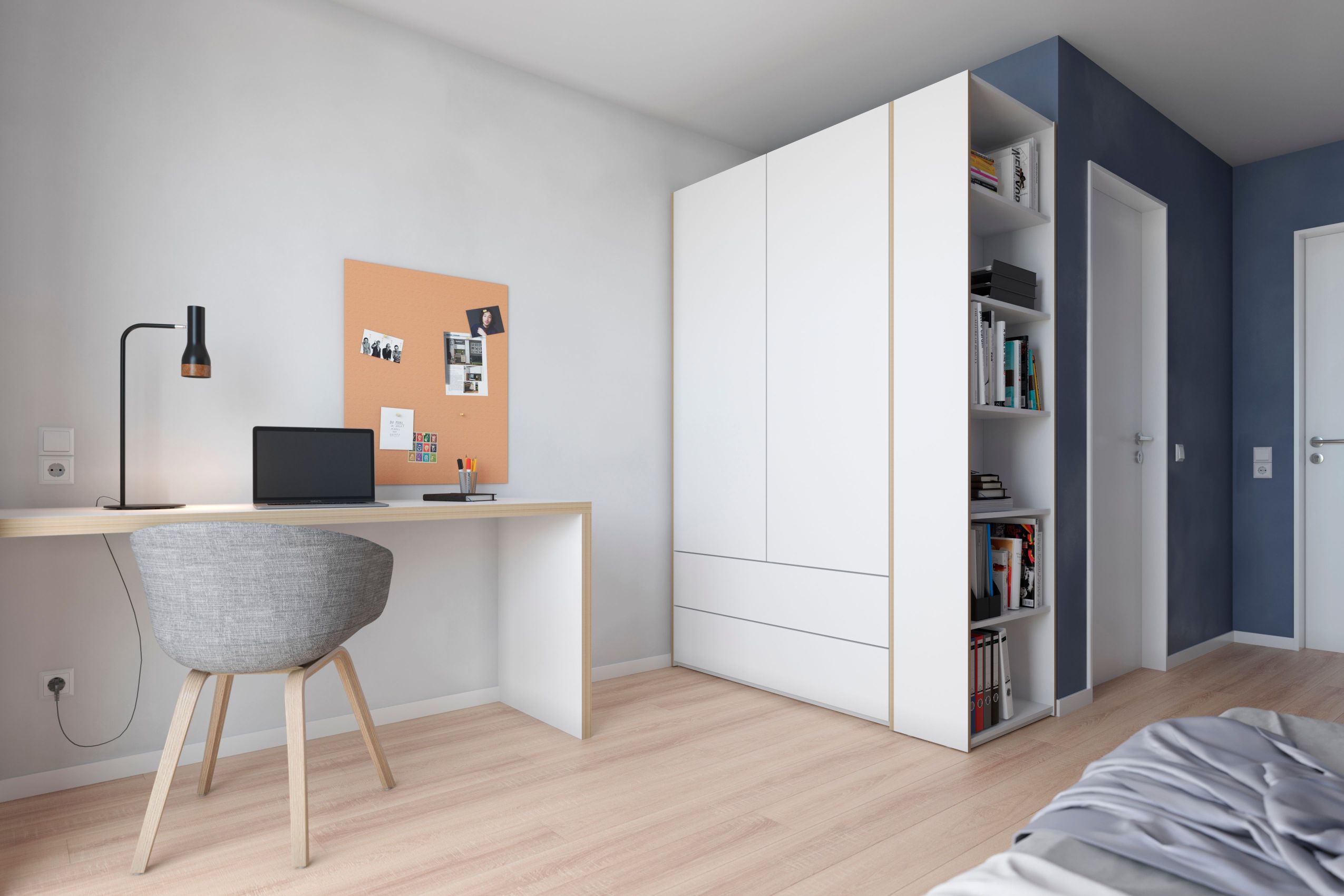 MODULAR PLUS wardrobe combination with add-on shelf right W 151.9 cm Müller Möbelwerkstätten