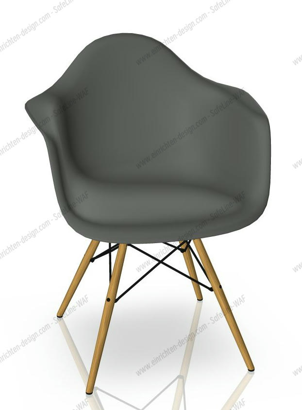 Eames Plastic Arm Chair DAW Chair Vitra Maple yellowish - Granite grey