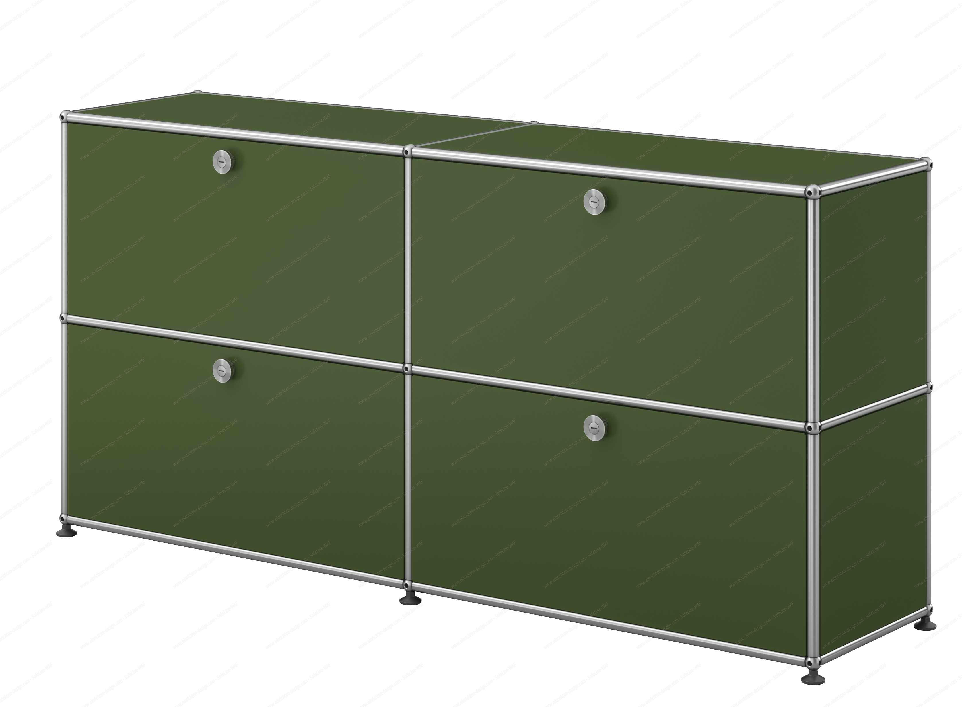 USM Haller sideboard with 4 folding doors – QUICK SHIP Olive green