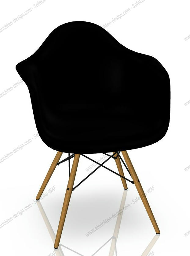 Eames Plastic Arm Chair DAW Chair Vitra Ash - Deep black