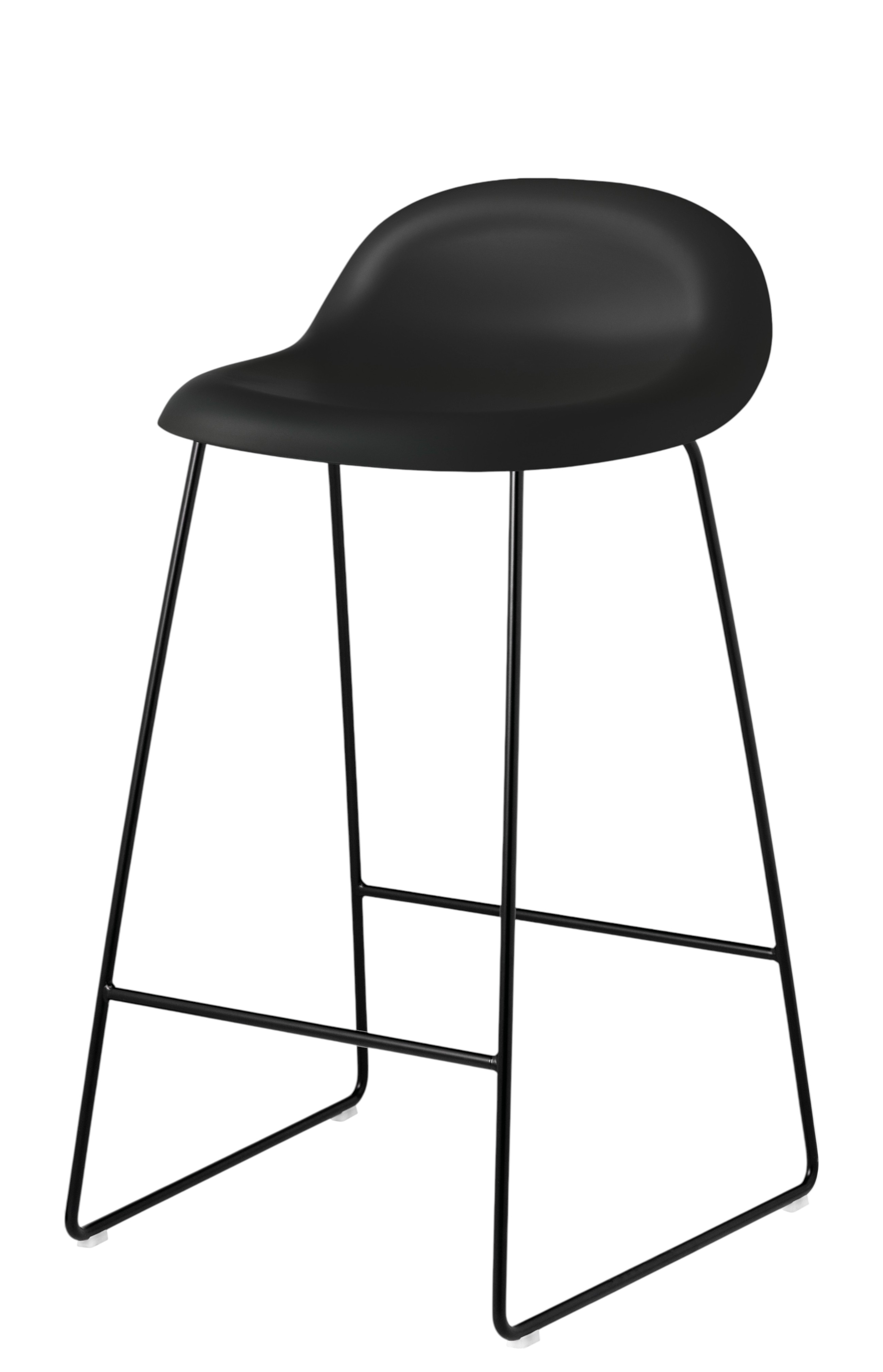 3D Barstool 65 Plastic black - Sledge Base Gubi