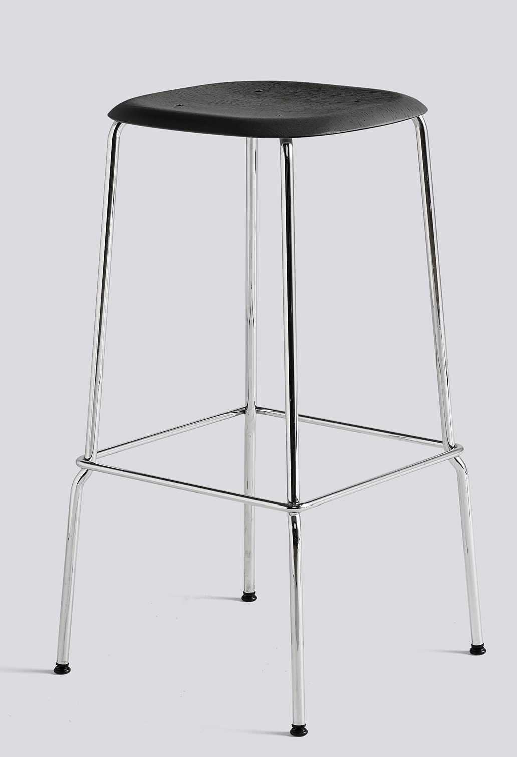 Soft Edge 85 Low stool chrome / BLACK Hay SINGLE PIECES