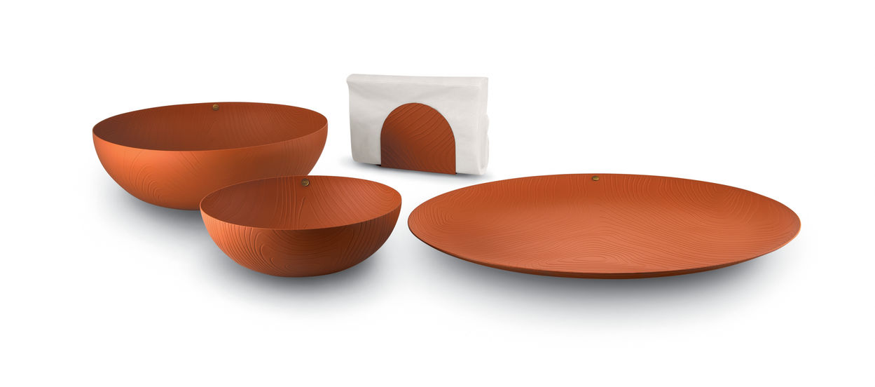 PU07 Veneer Tray Stainless steel Alessi
