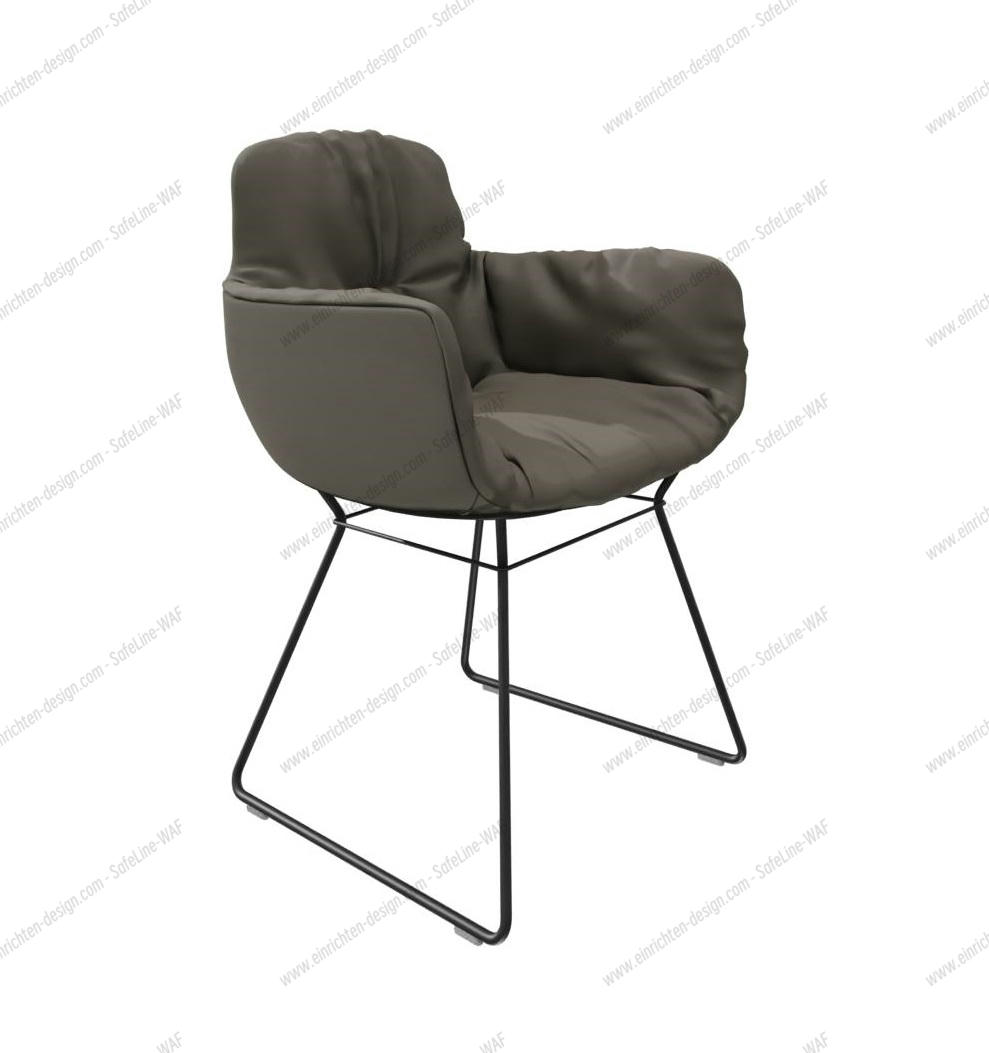 Leya chair high armrest leather Sahara Freifrau Manufaktur PREFERRED COMBINATION