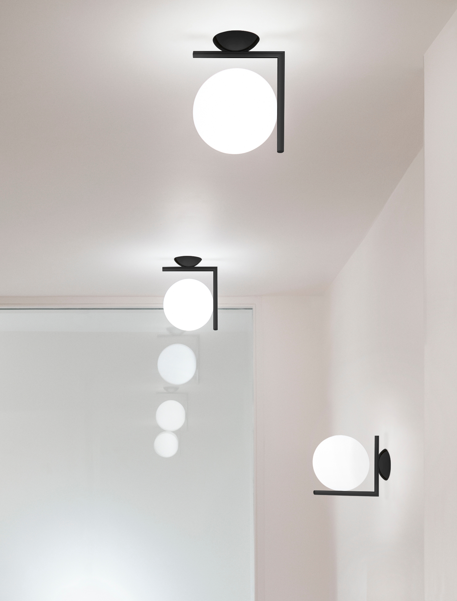 IC Lights C/W1 Wall lamp / ceiling lamp Flos black 