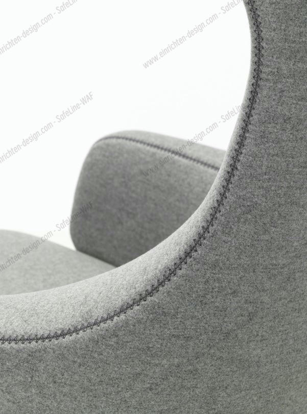 Grand Repos Armchair + Ottoman Vitra Polished Cosy Pebble