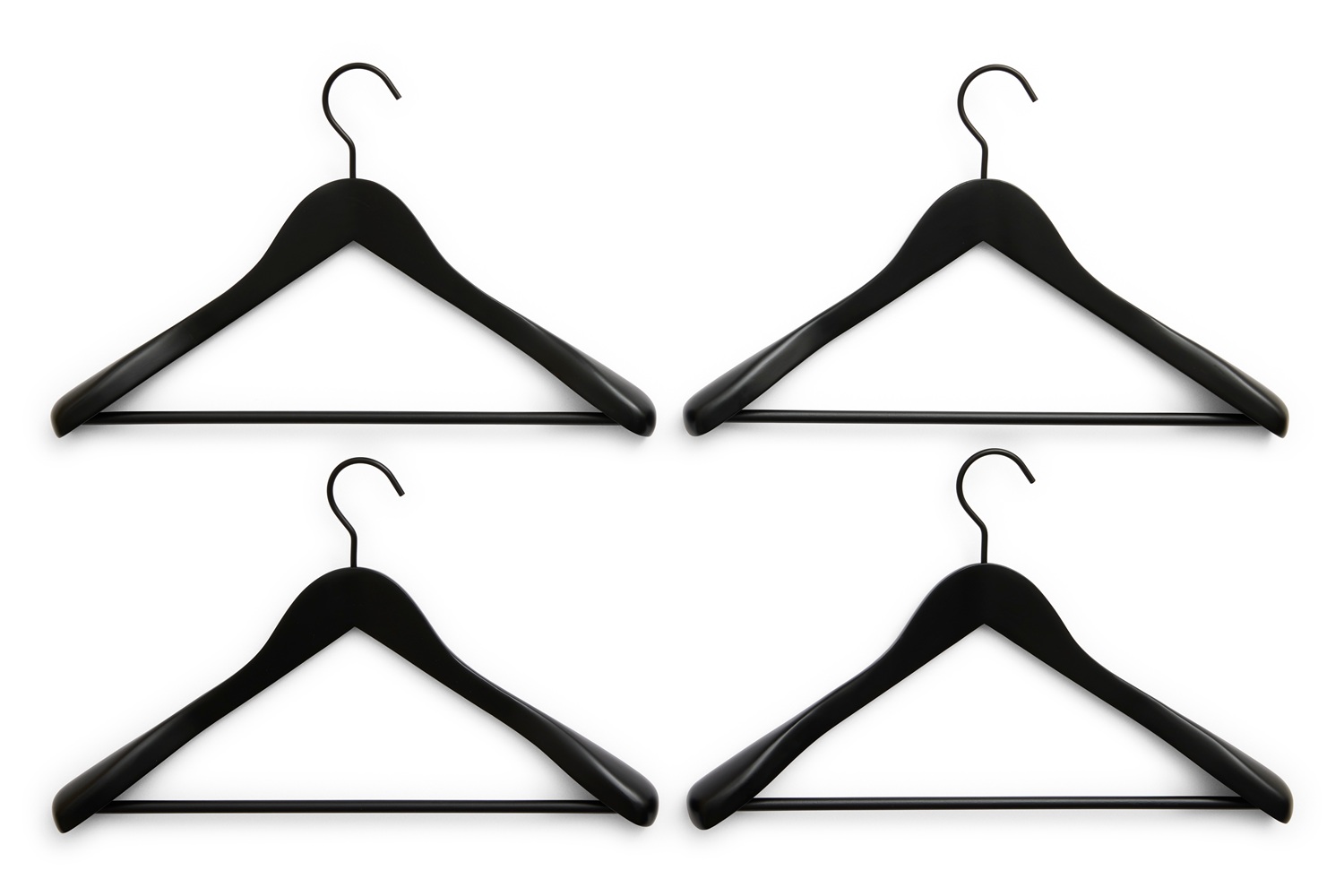 Smooth Coat Hanger with Wide Bar, Set of 4, Hay