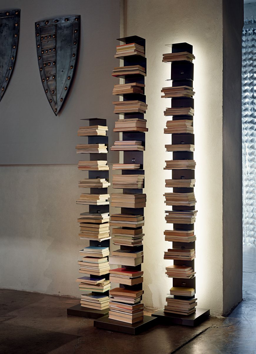 Ptolomeo Luce bookcase with lighting Opinion Ciatti