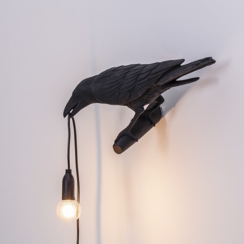 Bird Lamp Looking Left Black Seletti, Ravens Floor Lamp